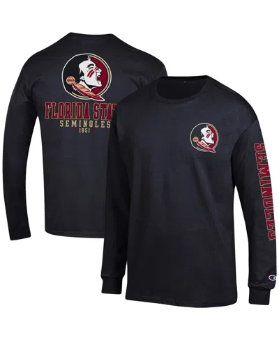 Champion Men's  Black Florida State Seminoles Team Stack Long Sleeve T-shirt
