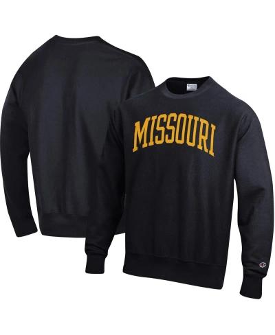 Champion Men's  Black Missouri Tigers Arch Reverse Weave Pullover Sweatshirt