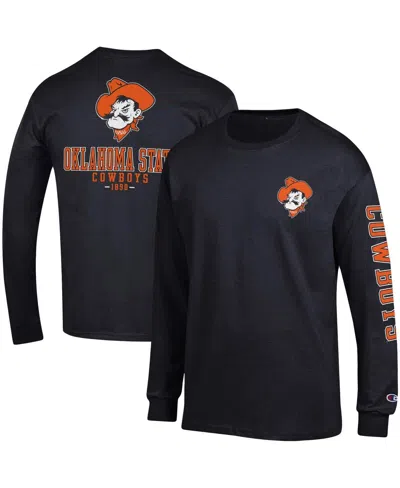 Champion Men's  Black Oklahoma State Cowboys Team Stack Long Sleeve T-shirt