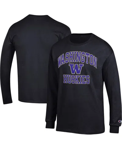 Champion Men's  Black Washington Huskies High Motor Long Sleeve T-shirt