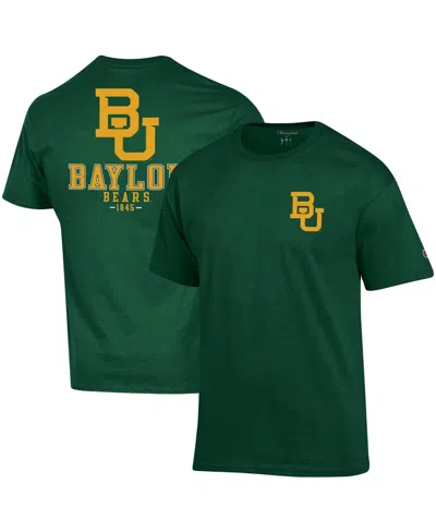 CHAMPION MEN'S CHAMPION GREEN BAYLOR BEARS STACK 2-HIT T-SHIRT