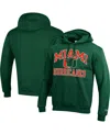 Champion Men's  Green Miami Hurricanes High Motor Pullover Hoodie In Green