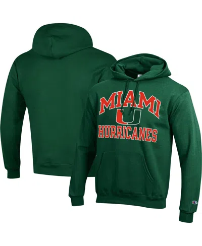 Champion Men's  Green Miami Hurricanes High Motor Pullover Hoodie