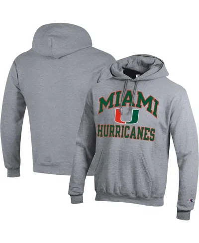 Champion Men's  Heather Gray Miami Hurricanes High Motor Pullover Hoodie