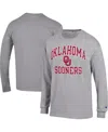 Champion Men's  Heather Gray Oklahoma Sooners High Motor Long Sleeve T-shirt In Heather Gray