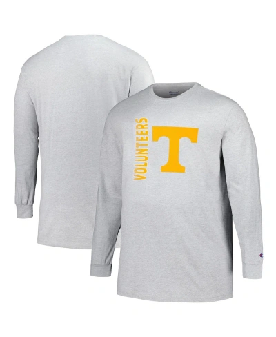 Champion Men's  Heather Gray Tennessee Volunteers Big And Tall Mascot Long Sleeve T-shirt