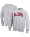 Champion Men's  Heathered Gray Alabama Crimson Tide Arch Reverse Weave Pullover Sweatshirt In Heathered Gray