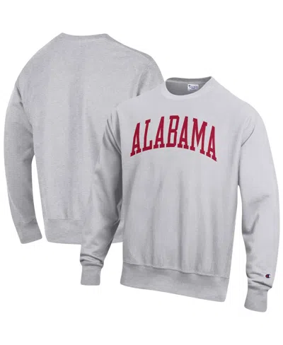 Champion Men's  Heathered Gray Alabama Crimson Tide Arch Reverse Weave Pullover Sweatshirt