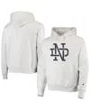 Champion Men's  Heathered Gray Notre Dame Fighting Irish Team Vault Logo Reverse Weave Pullover Hoodi In Heathered Gray