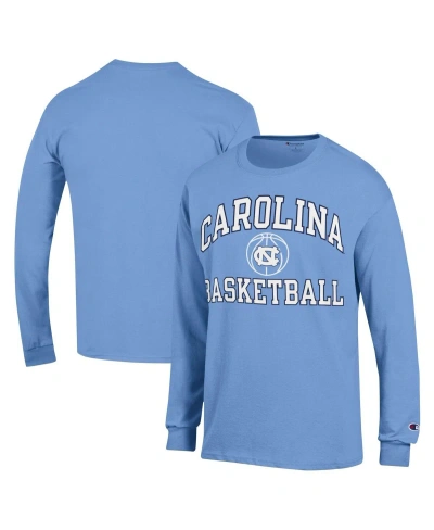 Champion Men's  Light Blue North Carolina Tar Heels Basketball Icon Long Sleeve T-shirt