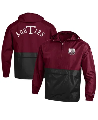 Champion Men's  Maroon Texas A&m Aggies 12th Man Centennial Blocked Packable Half-zip Pullover Jacket