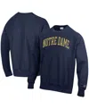 Champion Men's  Navy Michigan Wolverines Arch Reverse Weave Pullover Sweatshirt In Navy