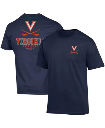 Champion Men's  Navy Virginia Cavaliers Stack 2-hit T-shirt
