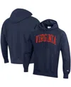 Champion Men's  Navy Virginia Cavaliers Team Arch Reverse Weave Pullover Hoodie In Navy