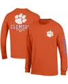 Champion Men's  Orange Clemson Tigers Team Stack Long Sleeve T-shirt In Orange