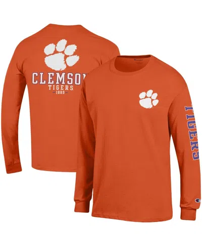 Champion Men's  Orange Clemson Tigers Team Stack Long Sleeve T-shirt