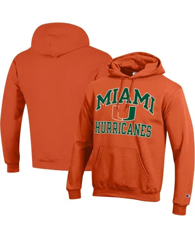 Champion Men's  Orange Miami Hurricanes High Motor Pullover Hoodie