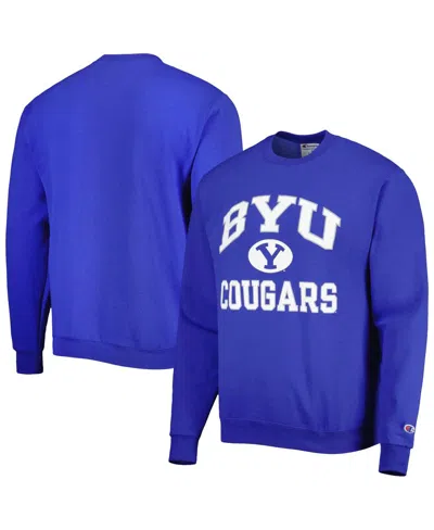 Champion Men's  Royal Byu Cougars High Motor Pullover Sweatshirt