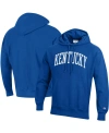 CHAMPION MEN'S CHAMPION ROYAL KENTUCKY WILDCATS TEAM ARCH REVERSE WEAVE PULLOVER HOODIE