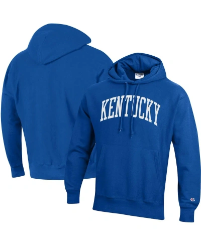 Champion Men's  Royal Kentucky Wildcats Team Arch Reverse Weave Pullover Hoodie