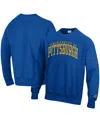 Champion Men's  Royal Pitt Panthers Arch Reverse Weave Pullover Sweatshirt In Royal