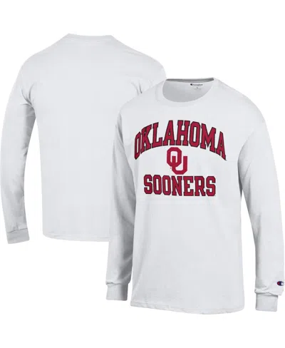 Champion Men's  White Oklahoma Sooners High Motor Long Sleeve T-shirt