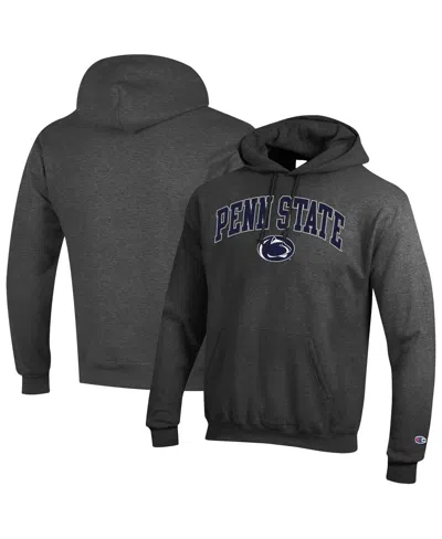 Champion Men's Charcoal Penn State Nittany Lions Arched Logo Fleece Pullover Hoodie In Gray