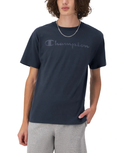 Champion Men's Classic Logo Crewneck Short-sleeve T-shirt In Navy