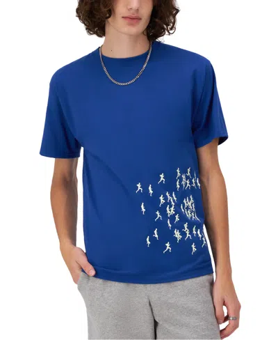 Champion Men's Classic Standard-fit Graphic T-shirt In Steel Blue Mink