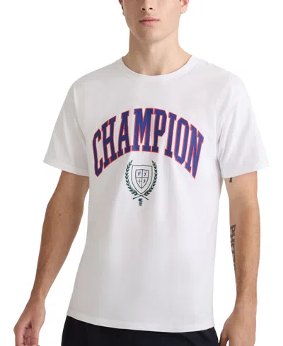 Champion Men's Classic Standard-fit Logo Graphic T-shirt In White
