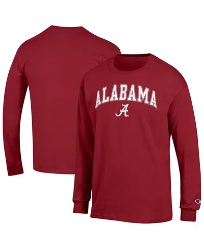 Champion Men's Crimson Alabama Crimson Tide Arch Over Logo Long Sleeve T-shirt In Red