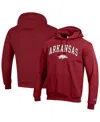 Champion Men's Crimson Arkansas Razorbacks Arched Logo Fleece Pullover Hoodie In Red
