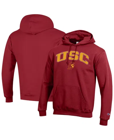 Champion Cardinal Usc Trojans Arch Over Logo Pullover Sweatshirt In Red