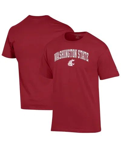 Champion Men's Crimson Washington State Cougars Arch Over Logo T-shirt In Burgundy