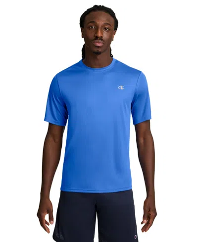 Champion Mens Crew Neck Short Sleeve Active T-shirt In Blue