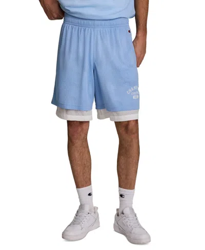 Champion Men's Double Layer Athletics Graphic Shorts In Blue