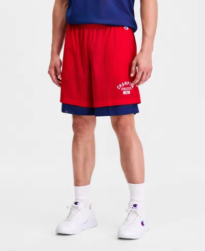 Champion Men's Double Layer Athletics Graphic Shorts In Multi