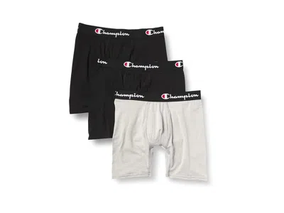 Champion Men's Everyday Cotton Stretch Boxer Briefs 3-pack Men's Underwear 2 New Ebony/oxford Grey Heather: S In Multi