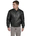 Champion Men's Faux Leather Varsity Jacket In Black