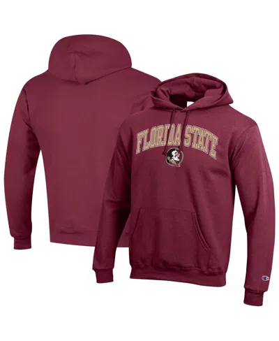 Champion Men's Garnet Florida State Seminoles Arched Logo Fleece Pullover Hoodie In Burgundy
