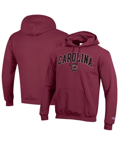 Champion Garnet South Carolina Gamecocks Arch Over Logo Pullover Hoodie In Burgundy