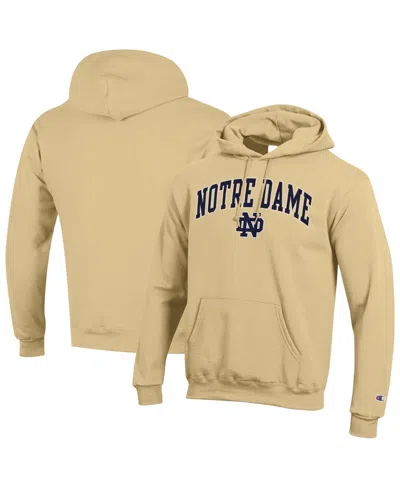 Champion Men's Gold Notre Dame Fighting Irish Arched Logo Fleece Pullover Hoodie In Yellow