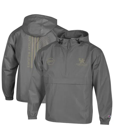 Champion Men's Graphite Kentucky Wildcats Oht Flag Packable Jacket In Gray