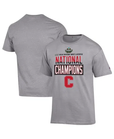 Champion Men's Gray Cornell Big Red 2025 Ncaa Men's Lacrosse National S Locker Room T-shirt