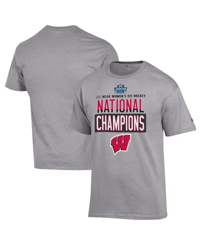 Champion Men's Gray Wisconsin Badgers 2025 Ncaa Frozen Four Women's Ice Hockey Tournament S Locker Ro