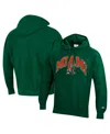Champion Men's Green Miami Hurricanes Vault Late Night Reverse Weave Pullover Hoodie In Green