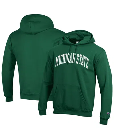 Champion Men's Green Michigan State Spartans Basic Arch Fleece Pullover Hoodie