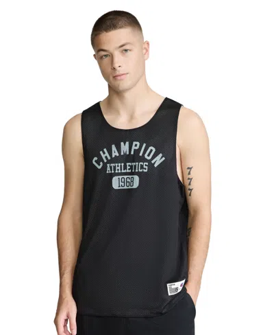 Champion Men's Gridiron Reversible Crewneck Tank Top In Black