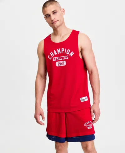 Champion Men's Gridiron Reversible Crewneck Tank Top In Red