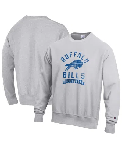 Champion Men's Heather Gray Buffalo Bills Reverse Weave Fleece Pullover Sweatshirt